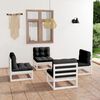 vidaXL Garden Lounge Set White Solid pinewood, 100% polyester Medium