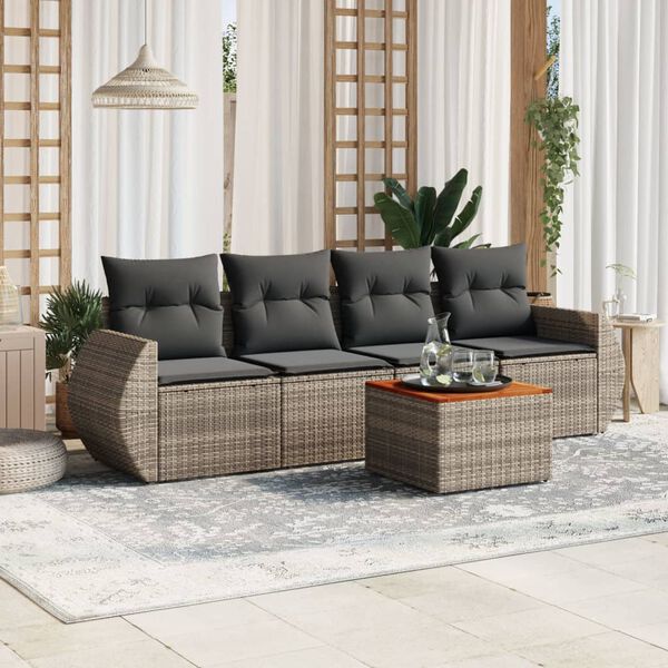 vidaXL Garden Sofa Set Grey
