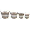 vidaXL Raised Bed Set of 4 Brown and White Wicker and Polyethylene