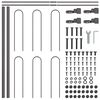 vidaXL Garden Fence 5 pcs Grey 27.89 x 1.97 ft Powder-coated Steel
