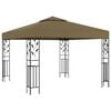vidaXL Gazebo Taupe Steel 9.8 x 9.8 feet UV-resistant materials Canopy