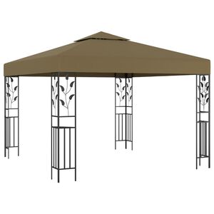 vidaXL Gazebo Taupe Steel 9.8 x 9.8 feet UV-resistant materials Canopy