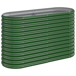 vidaXL Garden Raised Bed Green Powder-coated steel Large Durable