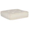 vidaXL Pouffe Cream 100% Cotton 27.6in x 27.6in x 21.3in