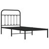 vidaXL Bed Frame Black Powder-Coated Steel Twin Industrial Bed Frame