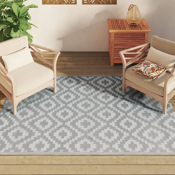 vidaXL Patio Carpet ARAKIL Grey 55.1x78.7" PP