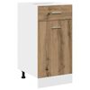 vidaXL Kitchen Cabinet Set Artisan Oak Engineered Wood and Glass Large