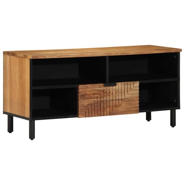 vidaXL TV Units with Drawer Solid Acacia Wood 39.37 x 13.19 x 18.11 in