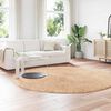 vidaXL Shaggy Rug Beige Polyester 94.5 x 94.5 in Foldable Shaggy Rug