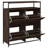 vidaXL Shoe Cabinet Brown Oak Engineered Wood 39.4x13.4x44.1 in