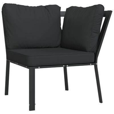 vidaXL 11 Piece Patio Lounge Set with Gray Cushions Steel