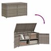 vidaXL Garden Storage Cabinet Grey PE Rattan, Powder-Coated Steel Medium