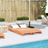 vidaXL Sun Lounger Set of 2 Wax brown Solid pine wood Standard
