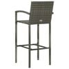 vidaXL Garden Bar Set Grey PE rattan, powder-coated steel 3 Piece