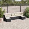 vidaXL Garden Sofa Set Black and Cream White