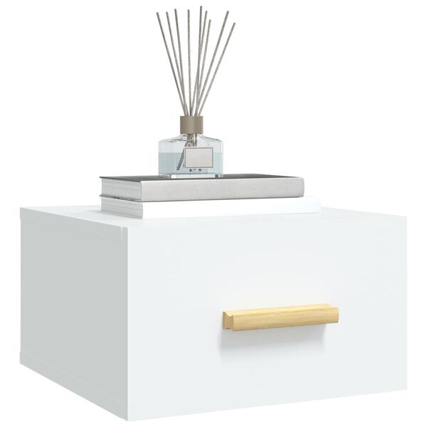 vidaXL Wall-mounted Bedside Cabinet Set of 2 White Engineered wood