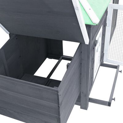 vidaXL Chicken Coop with Nest Box Gray 74.8"x28.3"x40.2" Solid Firwood