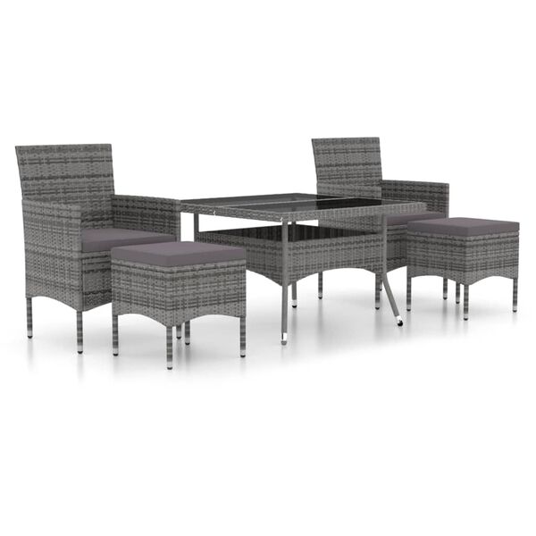 vidaXL Garden Dining Set Gray