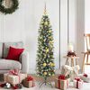 vidaXL Artificial Slim Christmas Tree Green and White 59.06 in