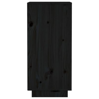 vidaXL Sideboards 2 pcs Black 12.4"x13.4"x29.5" Solid Wood Pine