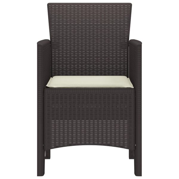 vidaXL Garden Chair 2 pcs Brown 20.87 x 19.29 x 33.46 in Polypropylene