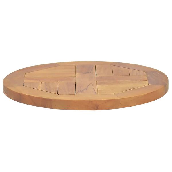 vidaXL Table Top Solid Teak Wood Round 1" 15.7"