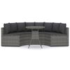 vidaXL 5 Piece Patio Sofa Set with Cushions Poly Rattan Gray