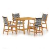 vidaXL Garden Dining Set Acacia Brown Solid Acacia wood, Poly rattan