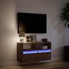 vidaXL TV Wall Cabinet Brown Oak Engineered Wood 31.5x12.2x17.7 in