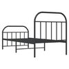 vidaXL Bed Frame Black Powder-coated Steel 35.4 x 78.7 in Bed Frame