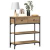 vidaXL Console Table with Drawer artisan oak 72.5 x 25 x 75 cm