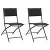 vidaXL Outdoor Chair Set of 2 Black Powder-coated steel, Textilene