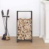 vidaXL Firewood Rack Black 15.7x11.8x31.5" Cold-rolled steel