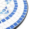 vidaXL Mosaic Bistro Table Blue and White Ceramic, Powder-coated iron