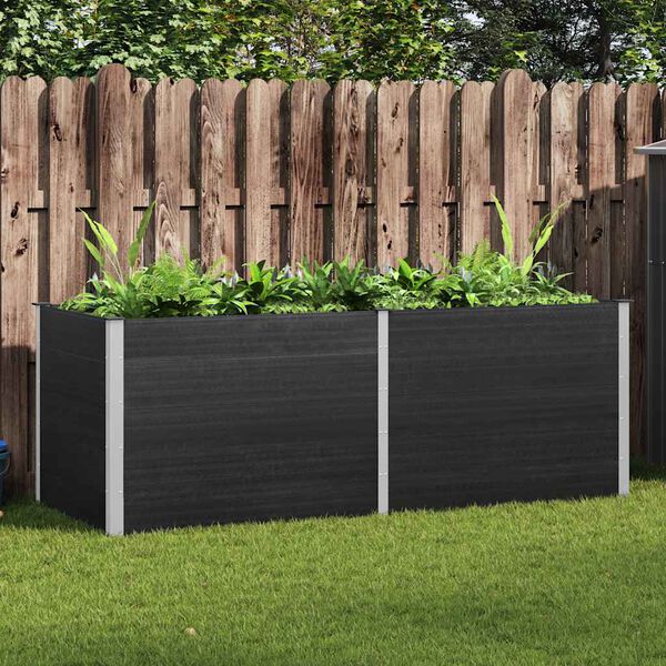 vidaXL Patio Raised Bed 250x100 x 35.8 " WPC Grey