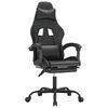 vidaXL Gaming Chair with Footrest Black Faux Leather