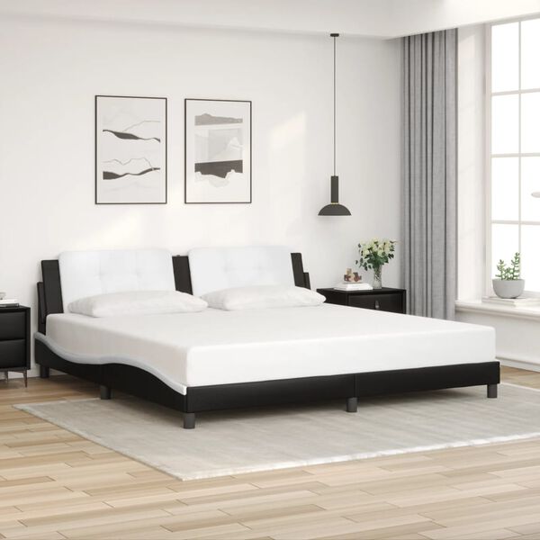 vidaXL Bed Frame Black and White