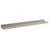vidaXL Wall Shelf Set of 2 Concrete grey MDF 23.6x3.5x1.2 in