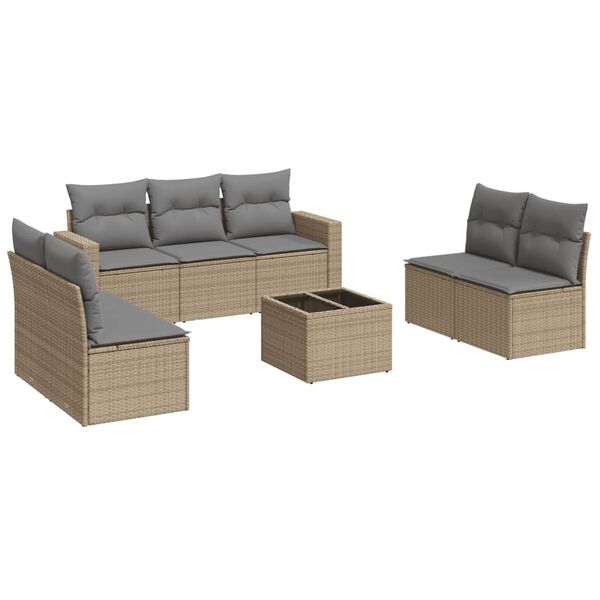 vidaXL Garden Sofa Set Beige and Light Grey