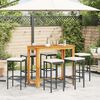 vidaXL Garden Bar Set Black, Cream White