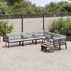 vidaXL Garden Sofa Set Black Powder-Coated Steel Large Modular