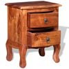 vidaXL Nightstand Brown Solid Acacia Wood Nightstand Rectangular