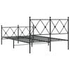 vidaXL Bed Frame Black Steel Double Bed Frame Rectangular