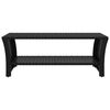 vidaXL Coffee Table Black PE rattan, powder-coated steel 39.4x19.7x15.7 in