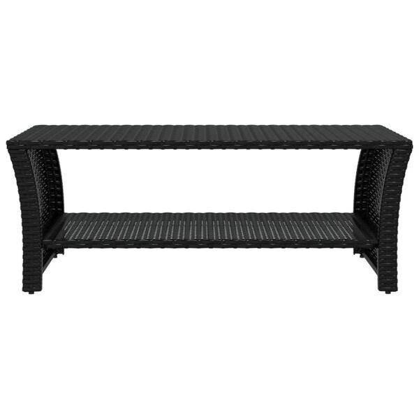 vidaXL Coffee Table Black PE rattan, powder-coated steel 39.4x19.7x15.7 in