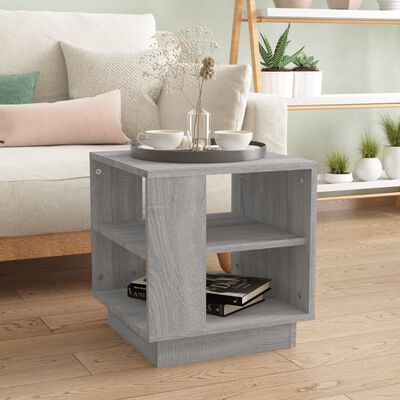 vidaXL Coffee Table Gray Sonoma 15.7"x15.7"x16.9" Engineered Wood