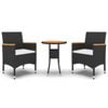 vidaXL Garden Dining Set Black, Cream White
