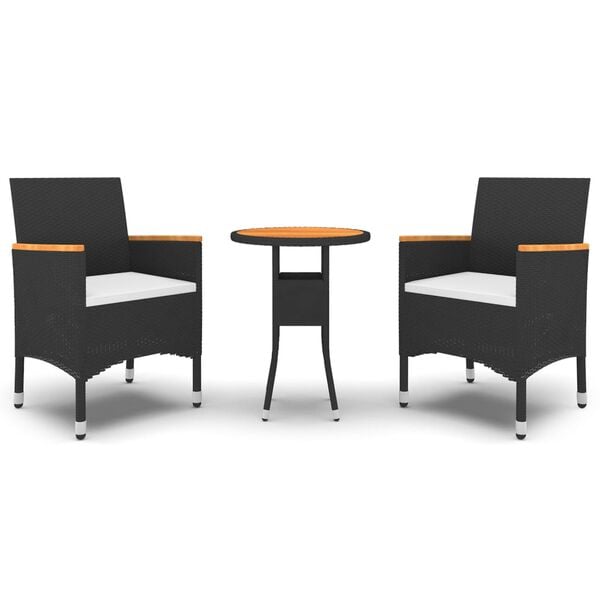 vidaXL Garden Dining Set Black, Cream White