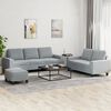 vidaXL 3 Piece Sofa Set Light Gray Fabric