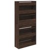 vidaXL Shoe Cabinet Brown Oak 23.6"x8.3"x49.4" Engineered Wood